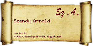 Szendy Arnold névjegykártya